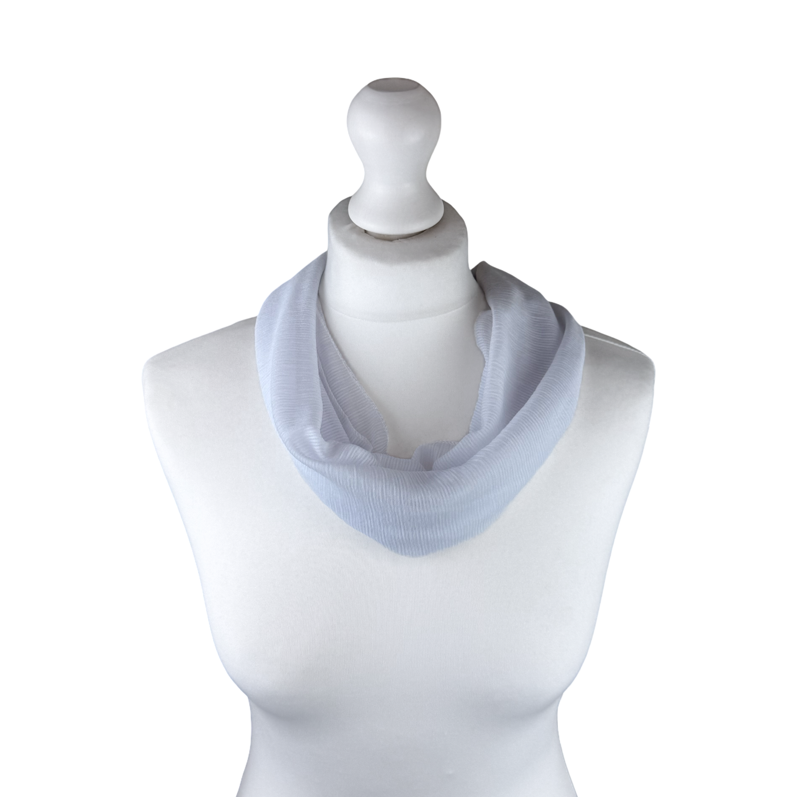 WOACSC0188 - White Plain Stretchy Magnetic Scarf