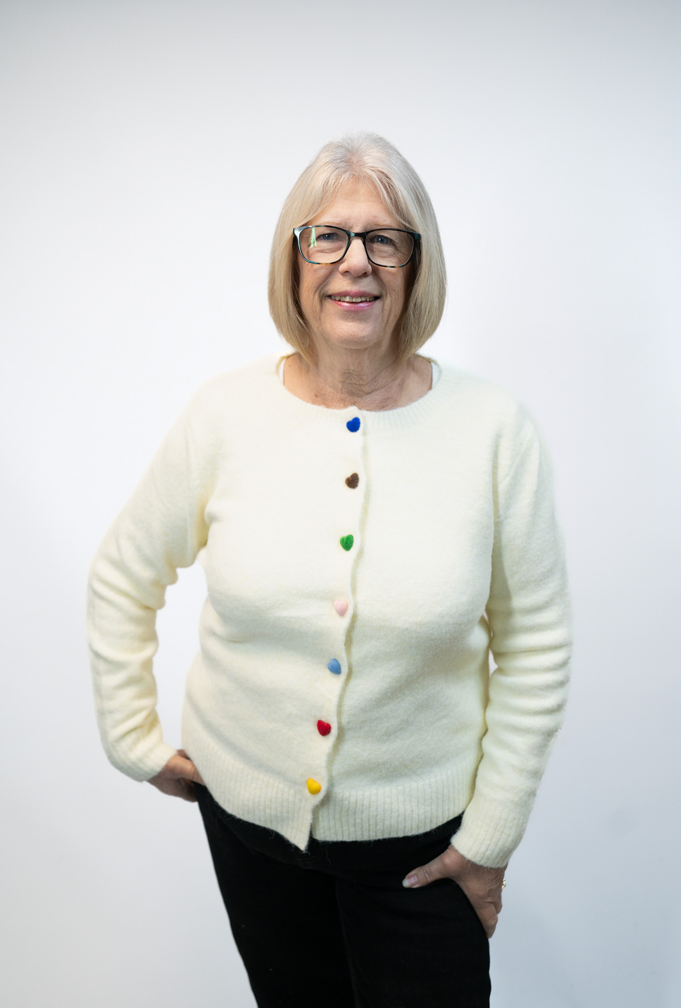 Rainbow Button Cream Cardigan