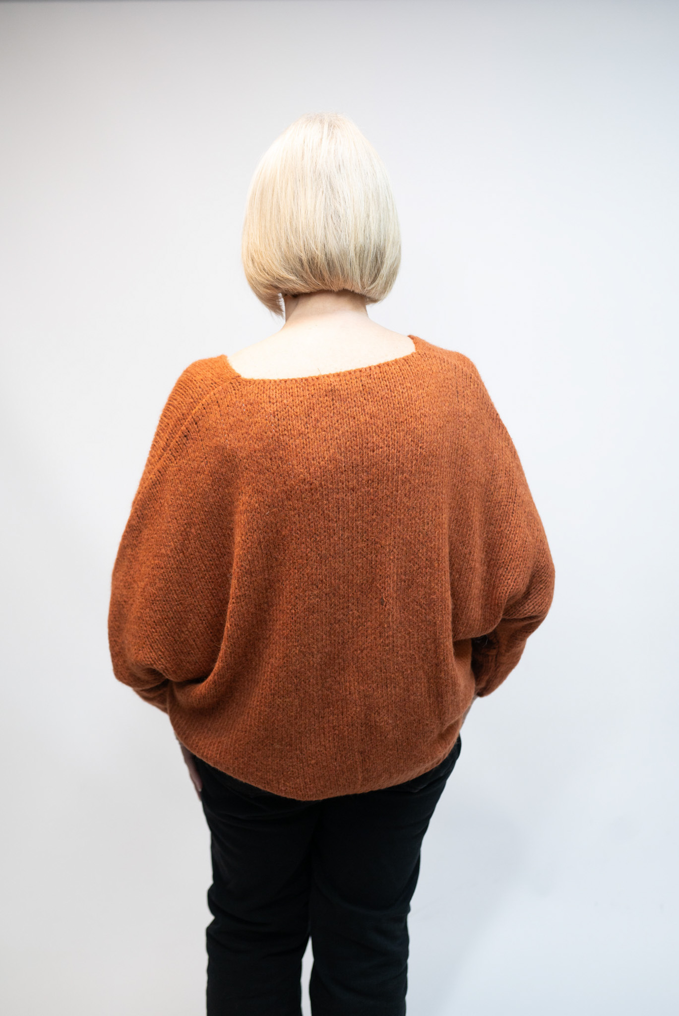 WOCLJU0097 - 7 - Brown Chunky V-Neck Jumper