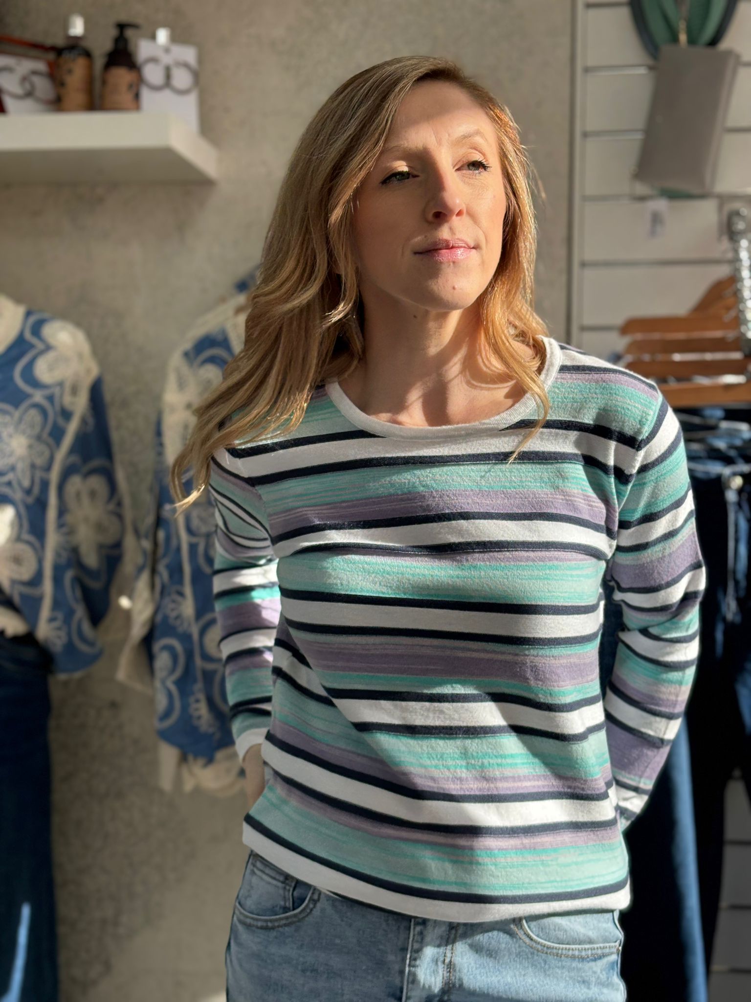 Colourful Striped Lightweight Jumper