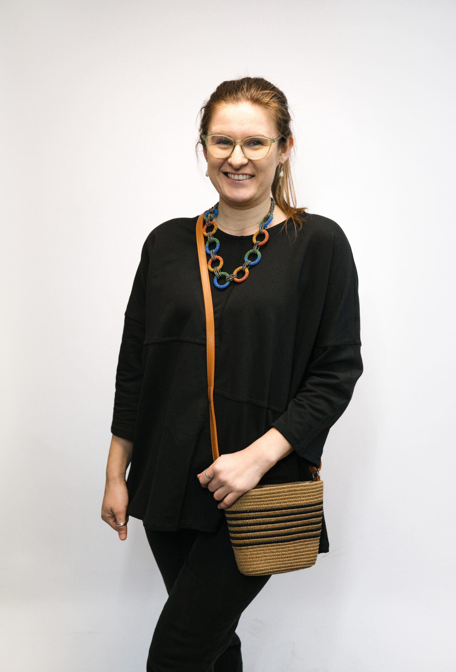 WOACBG0119 - 4 Small Striped Straw Crossbody Handbag