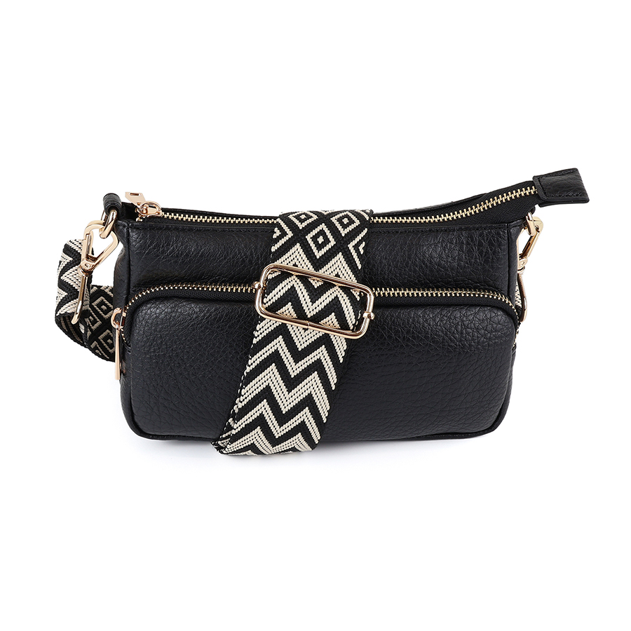 Patterned Strap Crossbody Bag