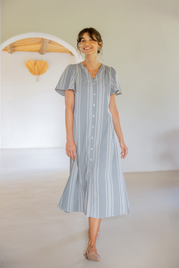 WOCLDR012810 Fransa Bronwen Patterned Sun Dress