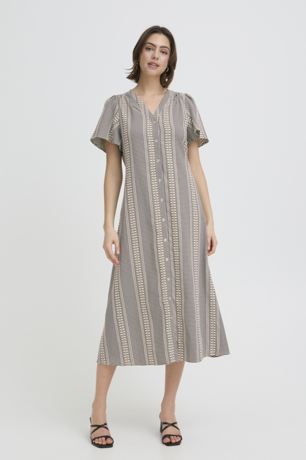 WOCLDR01285 Fransa Bronwen Patterned Sun Dress