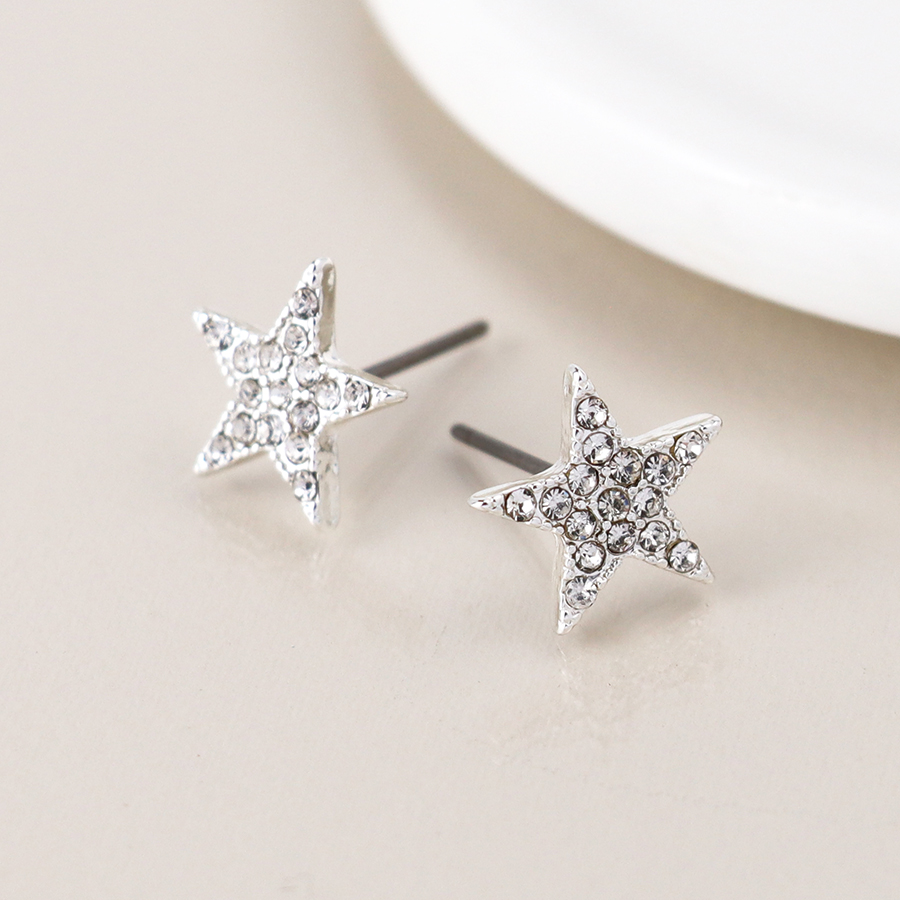 Crystal Star Stud Earrings