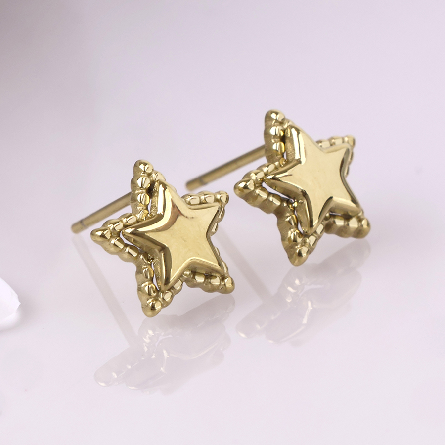 Bordered Star Stud Earrings