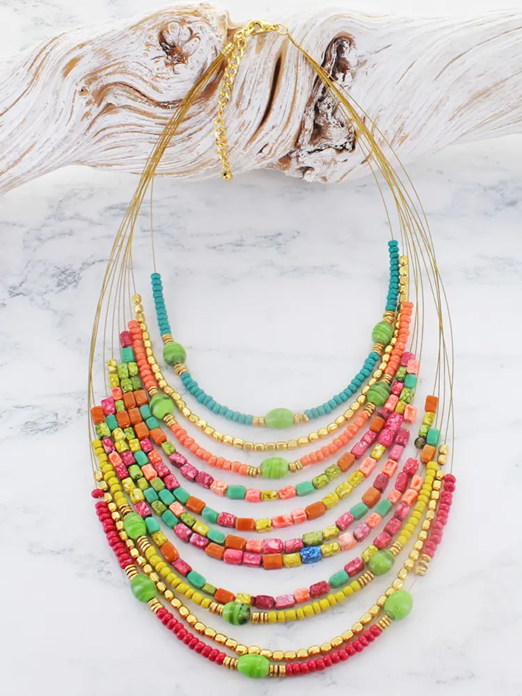 Layered Mixed Bead Necklace