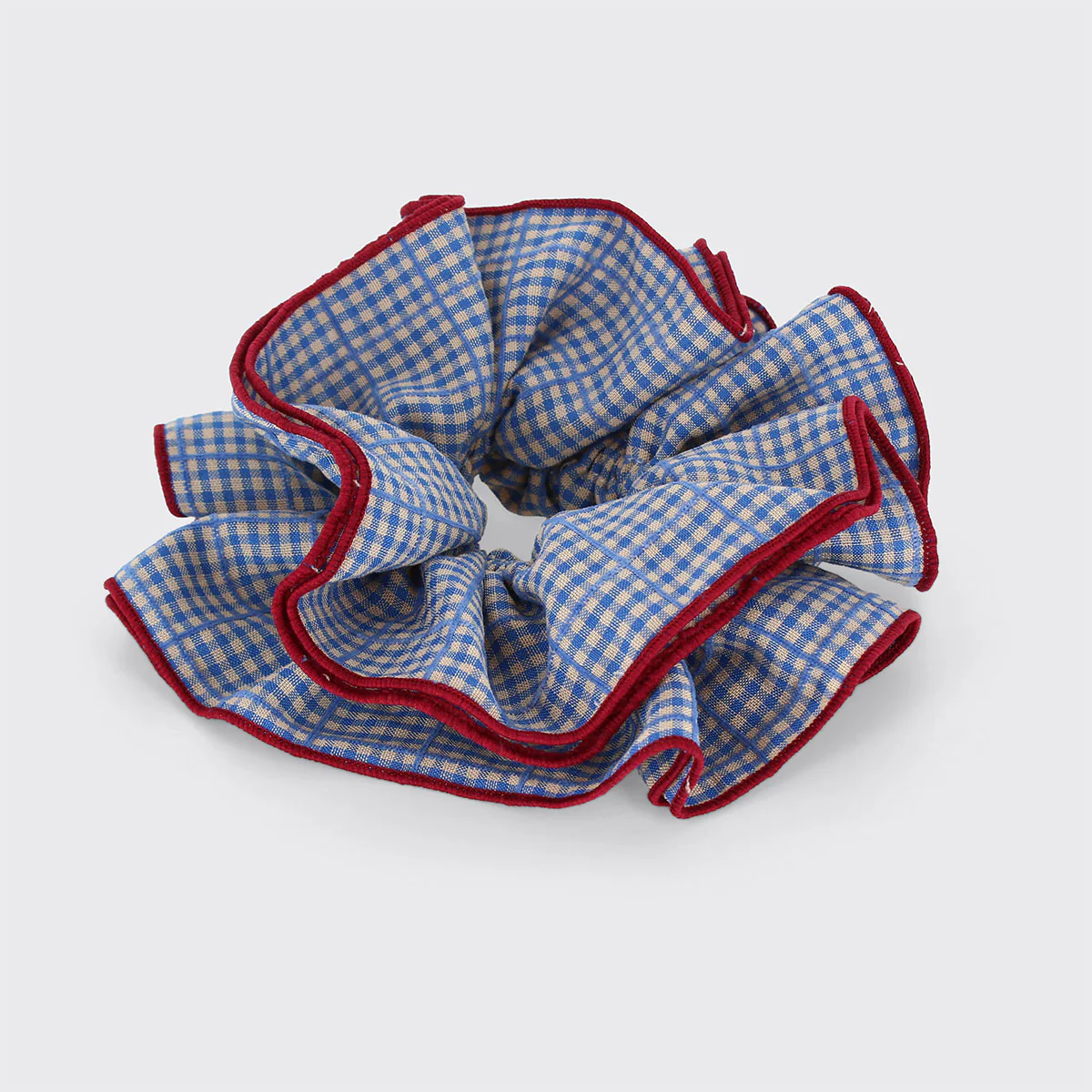 Gingham Oversized Frill Scrunchie