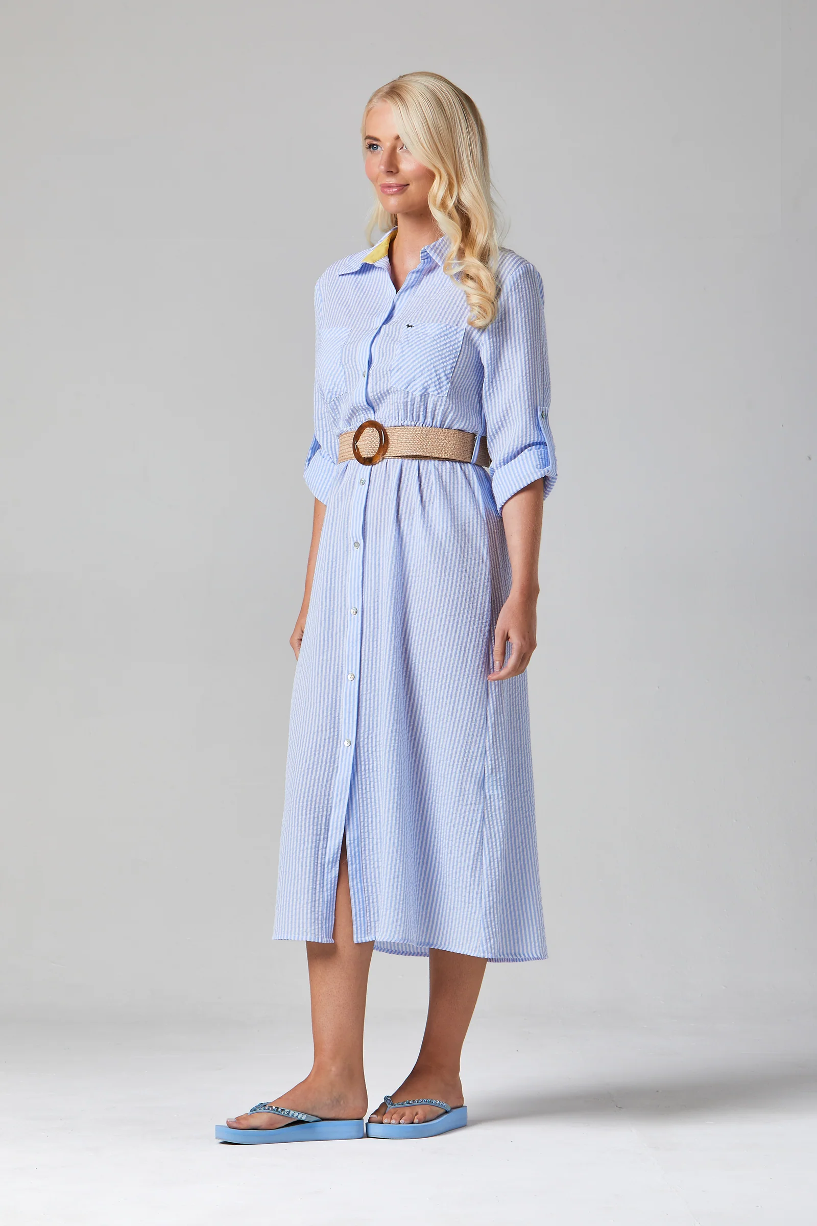 Amara Striped Shirt Dress