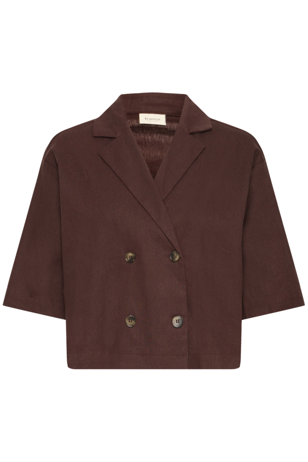 Chocolate Double Breasted Cropped Blouse