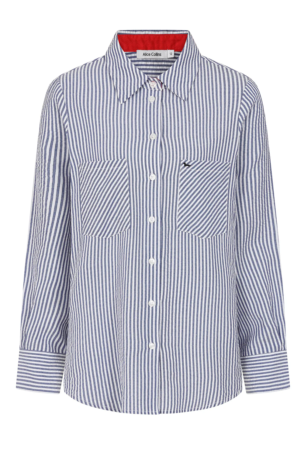 WOCLTP0115 - Navy 3 Amara Striped Shirt