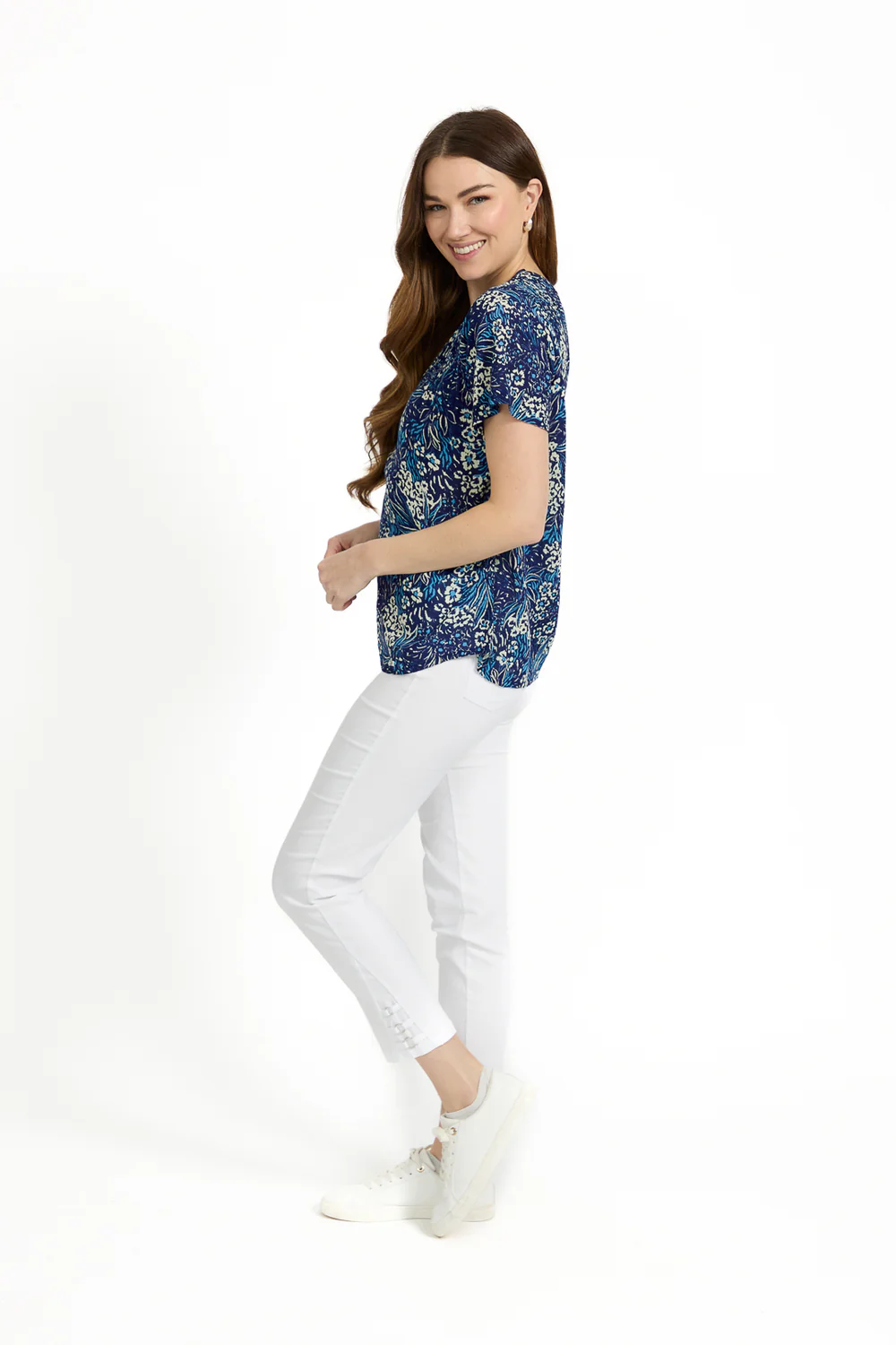 Floral Print Shirred Top