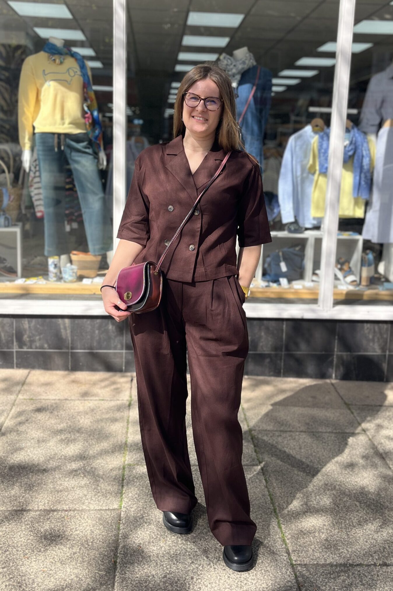 Chocolate Linen Wide Leg Trousers