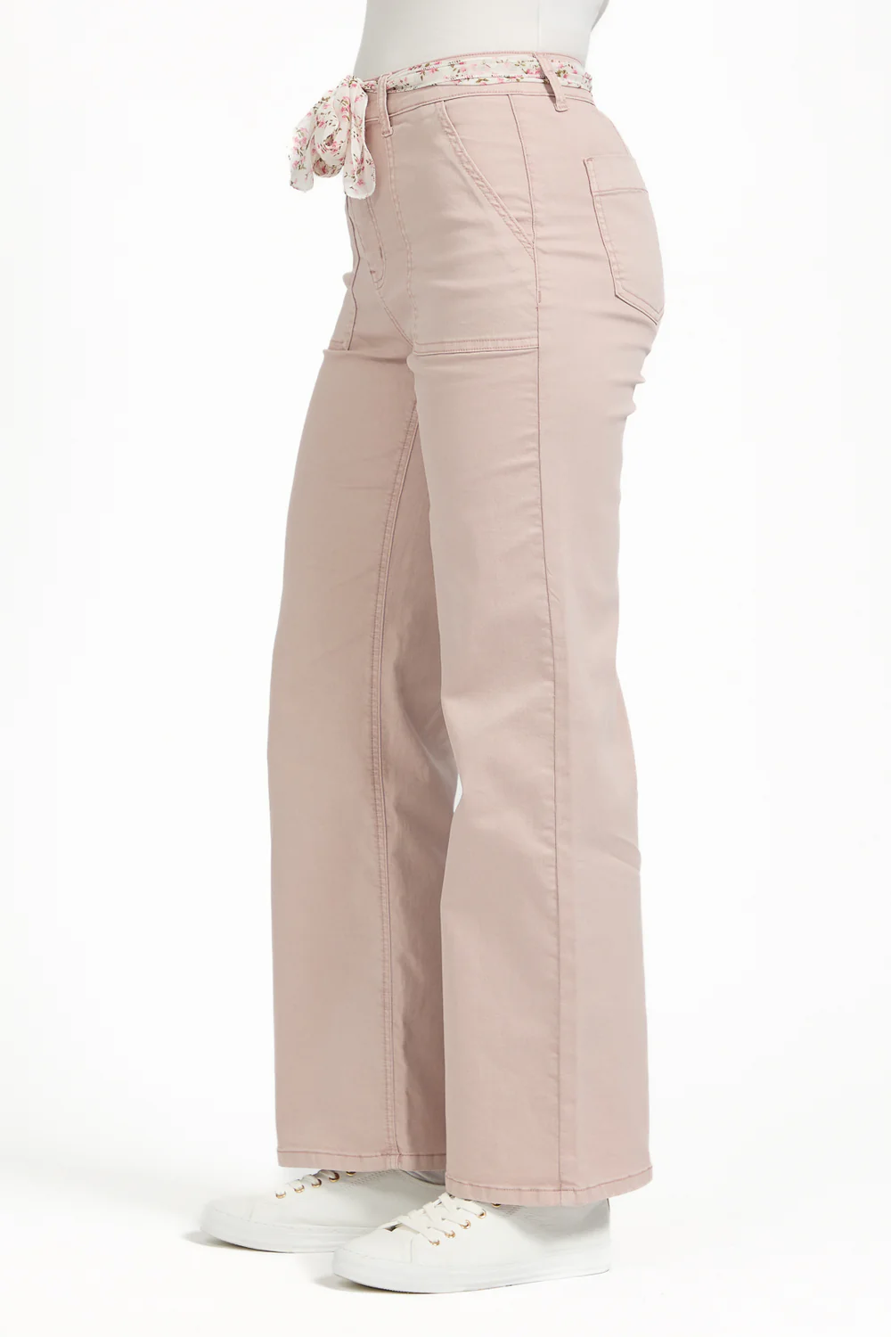 Wide Leg Pastel Cargo Trousers
